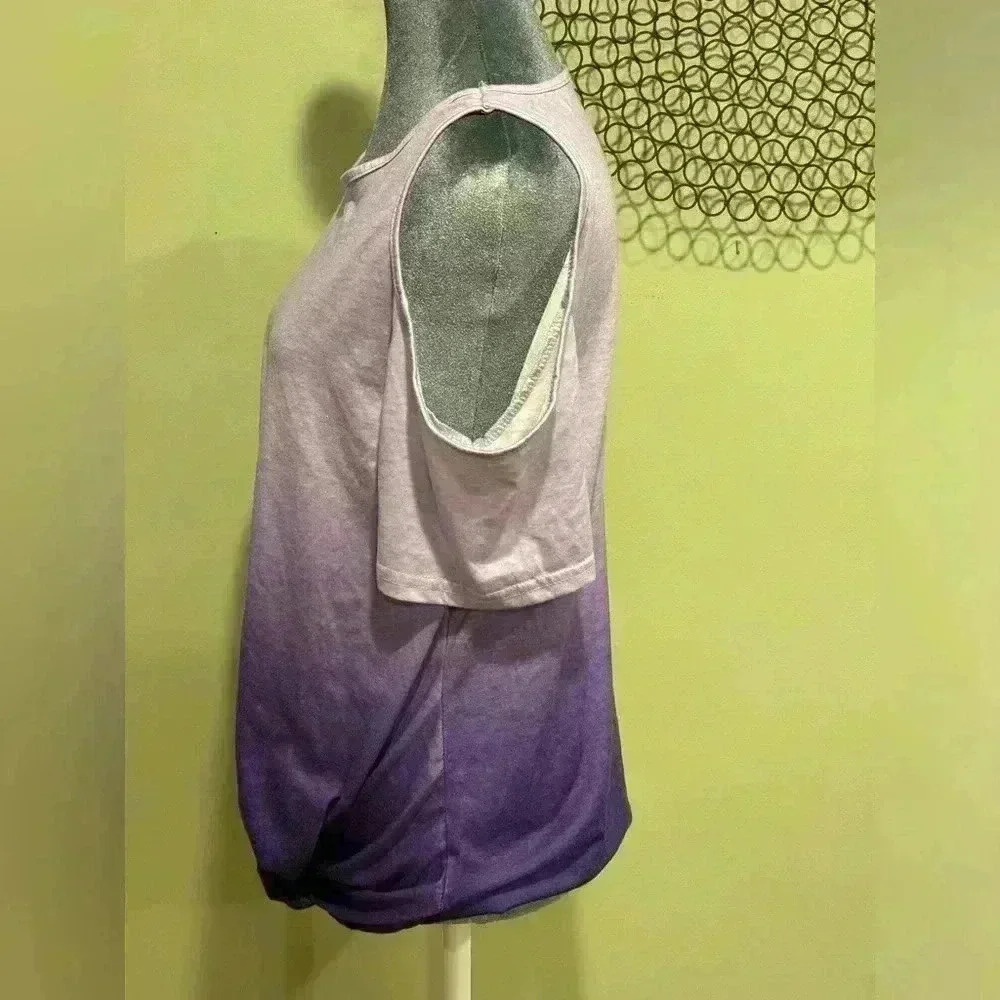 Cold shoulder purple ombré short sleeved shirt with side tie detail - Medium - Picture 2 of 3